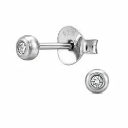 Ohrstecker in rhodiniertem Silber mit lab grown Diamant 