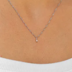 lab grown Diamant Anhänger mit Halskette in 925 karat Silber  0,035 ct