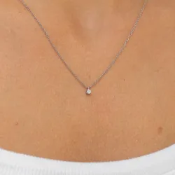 lab grown Diamant Anhänger mit Halskette in 925 karat Silber 0,062 ct