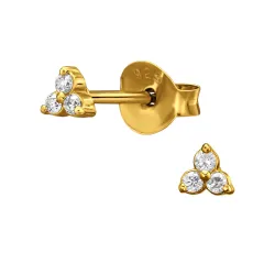 dreieck lab grown Diamant Ohrstecker in vergoldetem Sterlingsilber mit lab grown Diamant 