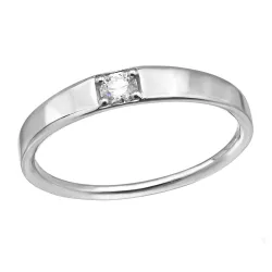 lab grown Diamant Solitärring aus rhodiniertem Silber
