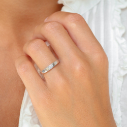 lab grown Diamant Solitärring aus rhodiniertem Silber