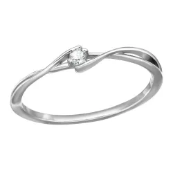 lab grown Diamant Ring aus rhodiniertem Silber