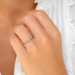 lab grown Diamant Ring aus rhodiniertem Silber