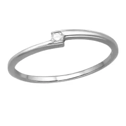 lab grown Diamant Solitärring aus rhodiniertem Silber