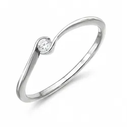 lab grown Diamant Solitärring aus rhodiniertem Silber