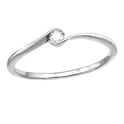 lab grown Diamant Solitärring aus rhodiniertem Silber