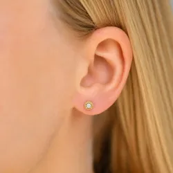 lab grown Diamant Solitärohrstecker in vergoldetem Sterlingsilber mit lab grown Diamant 