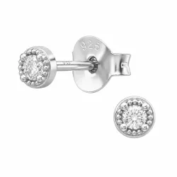 lab grown Diamant Solitärohrstecker in rhodiniertem Silber mit lab grown Diamant 
