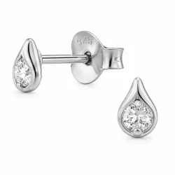 lab grown Diamant Solitärohrstecker in rhodiniertem Silber mit lab grown Diamant 