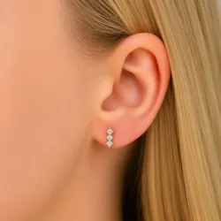 Ohrringe in vergoldetem Sterlingsilber mit lab grown Diamant 