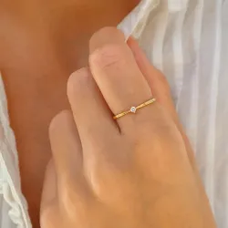 lab grown Diamant Solitärring aus vergoldetem Sterlingsilber