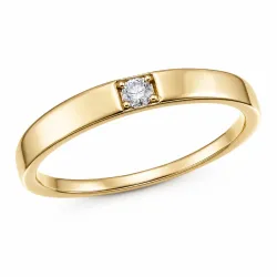 lab grown Diamant Solitärring aus vergoldetem Sterlingsilber