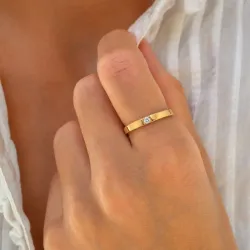 lab grown Diamant Solitärring aus vergoldetem Sterlingsilber