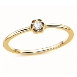 Blumen lab grown Diamant Ring aus vergoldetem Sterlingsilber