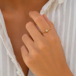 Blumen lab grown Diamant Ring aus vergoldetem Sterlingsilber