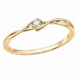 lab grown Diamant Solitärring aus vergoldetem Sterlingsilber