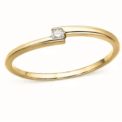 lab grown Diamant Solitärring aus vergoldetem Sterlingsilber