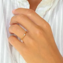 lab grown Diamant Solitärring aus vergoldetem Sterlingsilber