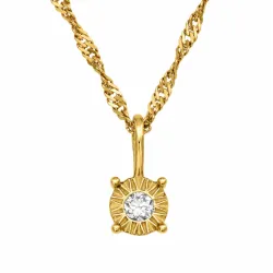 45 cm Halskette mit Anhänger aus vergoldetem Silber 0,035 ct