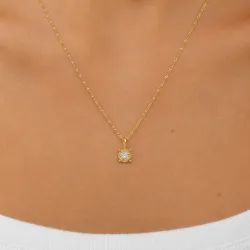 45 cm Halskette mit Anhänger aus vergoldetem Silber 0,035 ct