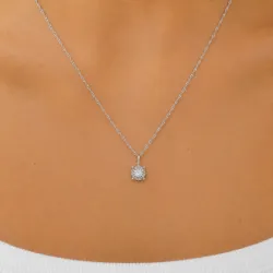 45 cm Halskette mit Anhänger aus Silber 0,035 ct
