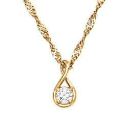 45 cm Halskette mit Anhänger aus vergoldetem Silber 0,062 ct
