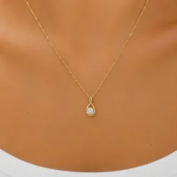 45 cm Halskette mit Anhänger aus vergoldetem Silber 0,062 ct