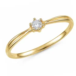 lab grown Diamant Solitärring aus vergoldetem Sterlingsilber