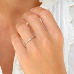 lab grown Diamant Solitärring aus Silber