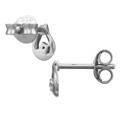 Tropfen Ohrringe in rhodiniertem Silber mit lab grown Diamant 