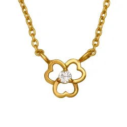 45 cm Halskette mit Anhänger aus vergoldetem Silber 0,035 ct