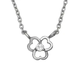 45 cm Halskette mit Anhänger aus Silber 0,035 ct