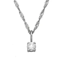 45 cm Halskette mit lab grown Diamant Anhänger aus Silber 0,11 ct