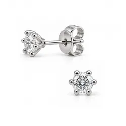 Solitärohrstecker in rhodiniertem Silber mit lab grown Diamant 