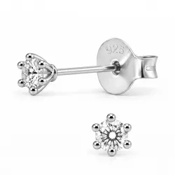 Solitärohrstecker in rhodiniertem Silber mit lab grown Diamant 