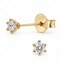 Solitärohrstecker in vergoldetem Sterlingsilber mit lab grown Diamant 