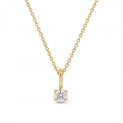 Halskette mit lab grown Diamant Anhänger aus vergoldetem Silber 0,11 ct