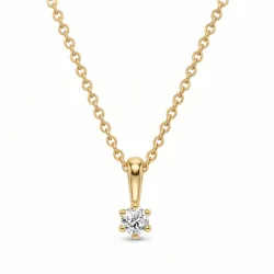 Halskette mit lab grown Diamant Anhänger aus vergoldetem Silber 0,11 ct