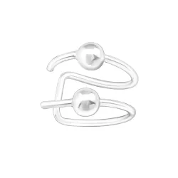 Runden ear cuff in Silber