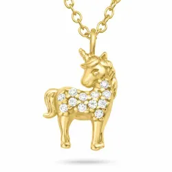einhorn Halskette aus vergoldetem Sterlingsilber und Anhänger aus vergoldetem Sterlingsilber - Little Ones