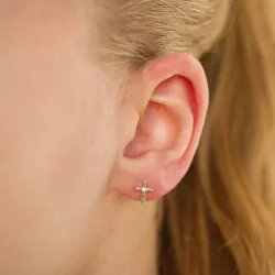Kreuz Ohrstecker in 9 Karat Gold mit Zirkon