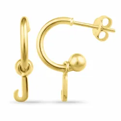 buchstab j Halbkreolen in vergoldetem Silber - My Letter