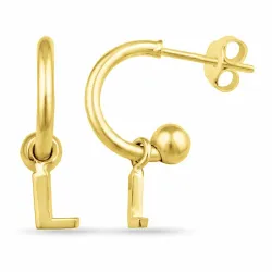 buchstab l Halbkreolen in vergoldetem Silber - My Letter