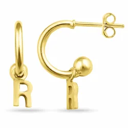 buchstab r Halbkreolen in vergoldetem Silber - My Letter