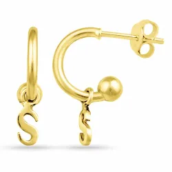 buchstab s Halbkreolen in vergoldetem Silber - My Letter