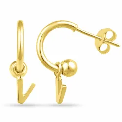 buchstab v Halbkreolen in vergoldetem Silber - My Letter