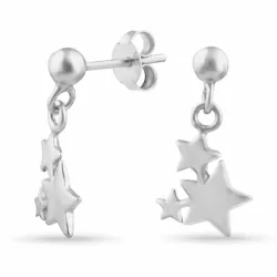 lange Stern Ohrringe in Silber
