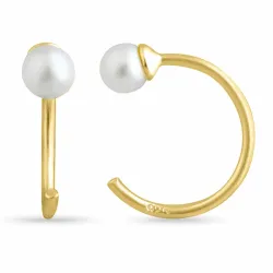 Perle Halbkreolen in vergoldetem Silber