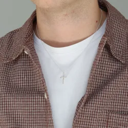 Kreuz Halskette aus Silber und Anhänger aus Silber